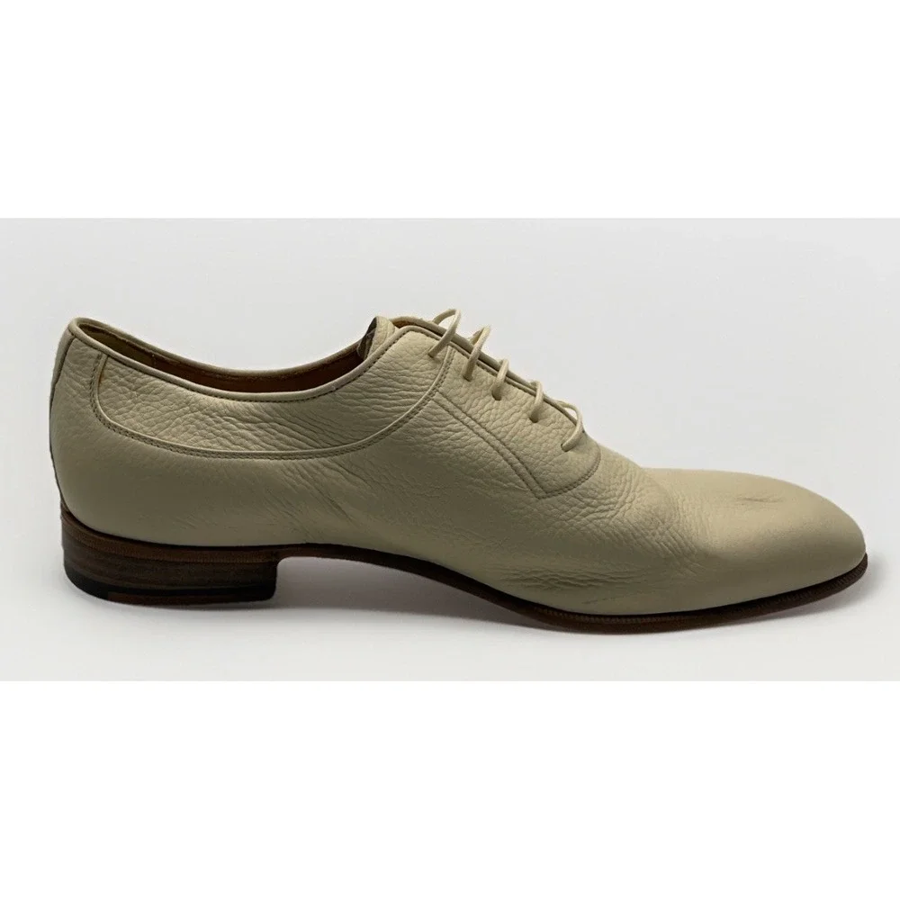 Barrett Ivory‎ Soft Pebbled Leather Lace Up Oxford Dress Shoes Men's Size 7.5 UK
